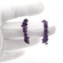925 Sterling Silver & Amethyst Hooped Earrings Image 6