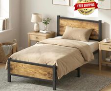 3ft Single Bed Frame, Single Bed with Heavy Duty Metal Slats Support Under-Bed Storage, Noise Free, Easy Assembly, No Box Spring Needed