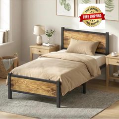 3ft Single Bed Frame, Single Bed with Heavy Duty Metal Slats Support Under-Bed Storage, Noise Free, Easy Assembly, No Box Spring Needed