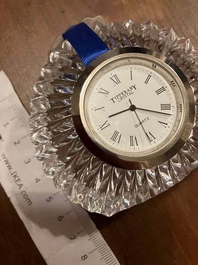 Tipperary Crystal vintage unused desk clock