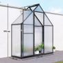 Aluminum Polycarbonate Garden Greenhouse with Adjustable Window and Hinged Door Weather-Resistant Transparent Image 3