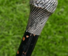 Antique Silver Handled Walking Stick. Twisted Silver Finish Handle