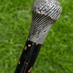 Antique Silver Handled Walking Stick. Twisted Silver Finish Handle