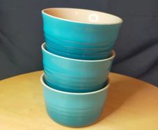 Trio of Le Creuset Blue Ramekin 3 piece set