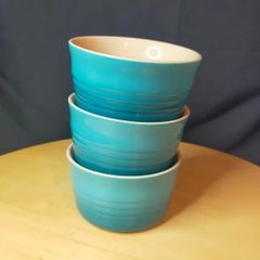 Trio of Le Creuset Blue Ramekin 3 piece set