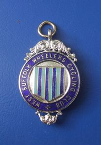 West Suffolk Wheeler's Cycling Club - enamelled prize medal (c.1960's). Scarce!