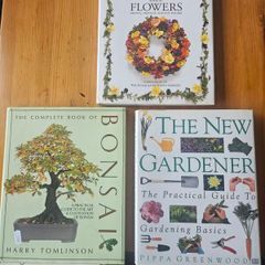 The Complete Book Of Bonsai Plus The New Gardner. And The Countru Diary Book Of Flowers. 3 Large Volume Hardback With Dustjacket In Good Condition.  See Photos For Same.