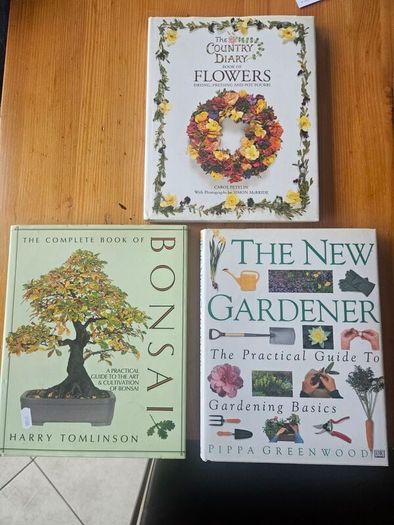 The Complete Book Of Bonsai Plus The New Gardner. And The Countru Diary Book Of Flowers. 3 Large Volume Hardback With Dustjacket In Good Condition.  See Photos For Same.