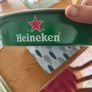 Heineken Beer Advertising Tray in Tin 39x39 di. x7 cm. H. Image 3