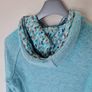 Weird fish chicoa hoodie Size l4 ptp 21" Full zip turquoise in excellent condition Image 8