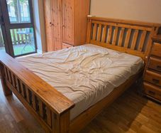 Mexican Oak Double Bed Frame