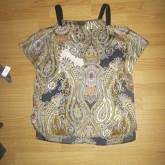 River Island Paisley Printed Off The Shoulder Top
