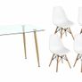 Modern Nordic Dining Set + 4 chairs  white Image 3
