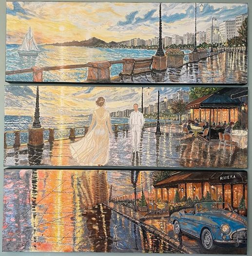 Original triptych paintings