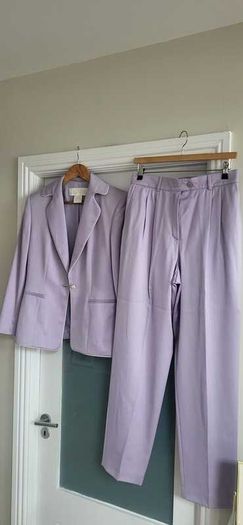 ESCADA Mauve Wool Mix Trouser Suit Sz 40 (Fit 12UK)