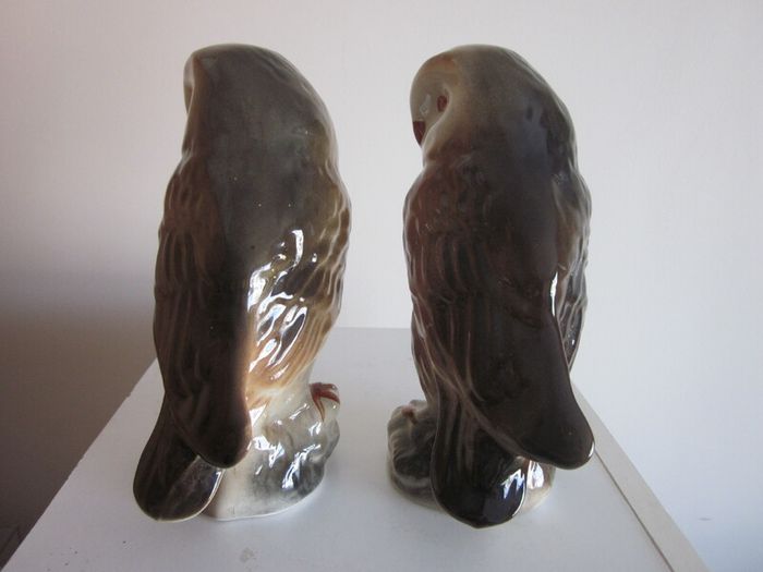 Pair of Vintage Porcelain Owls