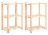 main image for ad 3-Tier Storage Racks 2 pcs 60x38x90 cm Solid Pinewood 150 kg