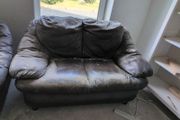brown leatherette couch