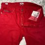 Tommy Hilfiger Ladies High Rise Straight Red Denim Jeans W34 L28 Image 7