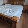Wooden superking (6 ft) bedroom set: bedframe and two matching lockers Image 2