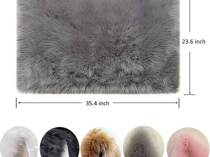 MULTIPLE SIZES/COLOURS AVAILABLE Rectangular Sofa Floor Rugs Faux Fur Fluffy Area Rug Floor Carpet for Living Room Bedroom Decor