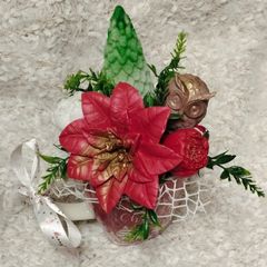 Handmade scented soap arrangements in a tea cup