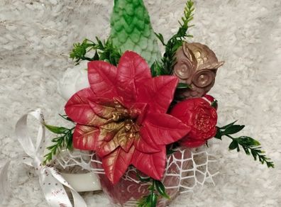 Handmade scented soap arrangements in a tea cup