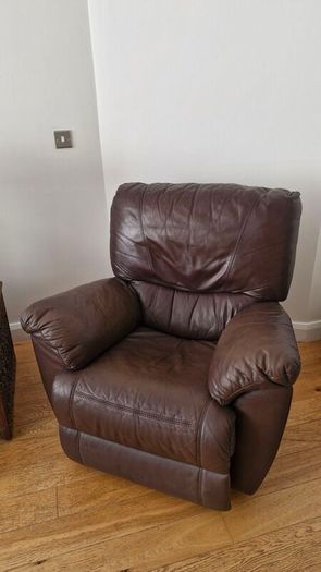Suite of reclining leather sofas