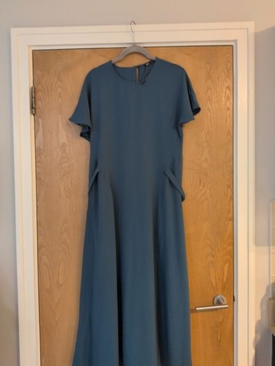 Zara Petrol Blue Dress.  S. L. 14. New - No Tag.