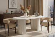 Puffy Dining Chair  Modern Boucle Comfort