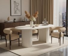 Puffy Dining Chair  Modern Boucle Comfort