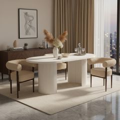 Puffy Dining Chair  Modern Boucle Comfort