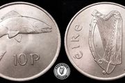 [#2374] - Ireland 1969 | Irish 10p | 10 Pence | Salmon | KM.23 | Mint State | MS
