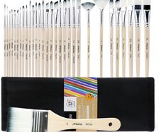 Set of 32 paintbrushes in case