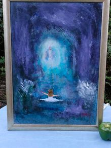 Lady of the lake Oil on Board