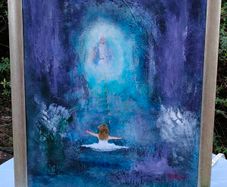 Lady of the lake Oil on Board