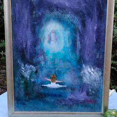 Lady of the lake Oil on Board