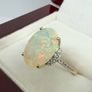 Gold 9K Gold AAA Ethiopian Opal & Diamond Ring Image 6