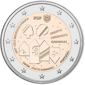 Portugal 2 Euro Commemorative Coin 2017 - Public Security. Uncirculated.