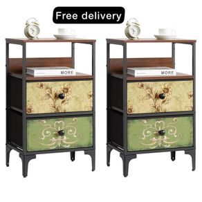 Bedside Table with 2 Drawers