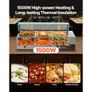 New Commercial Food Warmer, 1500W Electric Stainless Steel Steam Food Warmer with Glass Cover, 3-Pan Countertop Buffet Bain Marie with Soup & Perforated Ladles, for Catering, Restaurant & Party Image 9