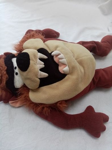 Taz Looney Tunes Soft Toy with Velcro opening pouch for PJs