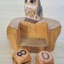 Wooden perpetual calendar (block style) with an owl motif Image 7