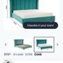 Dark grey double bed FRAME ONLY Image 4