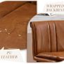Set of 2 Bar Stools PU Leather Padded Bar Chairs for Kitchen Armless Counter Stools Image 3