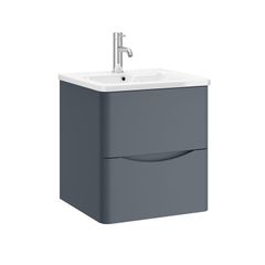 Grey two drawer wall unit