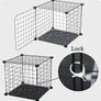 3 Tier Pet Playpen DIY Small Animal Cage Guinea Pig Rabbits Hamster Bunny Puppy Cat Metal Exercise Fence Enclosure Run Cage Metal with 3 Doors 2 Ladders 24 Panels Black 109 x 75 x 39 cm Image 6