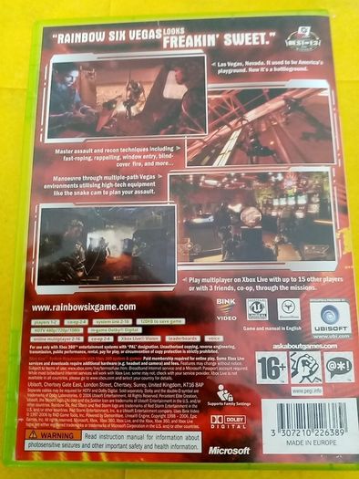 Tom Clancy s Rainbow Six Vegas Xbox 360