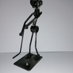 Nuts & Bolts Golfer Sculpture