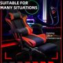 Gaming Chair Ergonomic Computer Chair Office Chair Desk Swivel Chair Adjustable Reclining Footrest Cushion Red New! Image 7